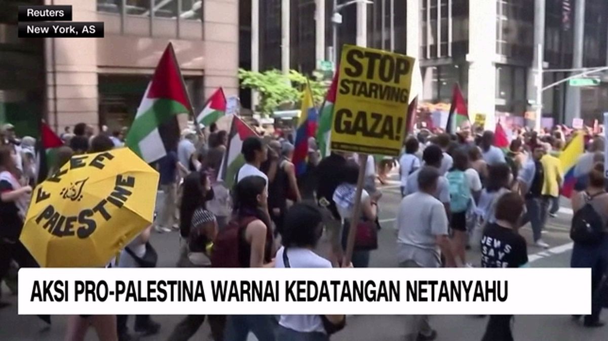 VIDEO: Times Square Memanas! Ribuan Demo Pro-Palestina Serbu Jalanan