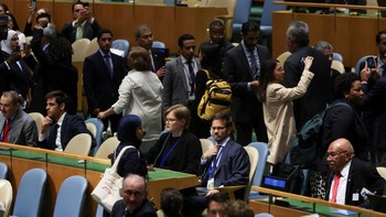 FOTO: Kala Ratusan Delegasi PBB Walk Out saat Pidato Netanyahu