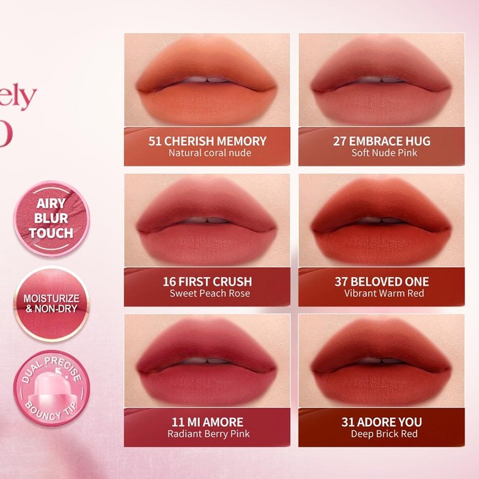 Menggabungkan tren blur lip dan warna-warna khas musim gugur, barenbliss meluncurkan produk pewarna bibir terbaru Lychee Makes Lovely Blur Tint Duo.