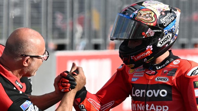 Dua pembalap Ducati, Francesco Bagnaia dan Marc Marquez, akan bersaing dalam MotoGP Jepang 2025 di Sirkuit Motegi, Minggu (28/9).