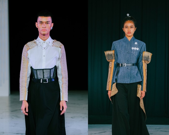 Koleksi Wilsen Willim untuk Cita Tenun Indonesia gunakan selendang tenun Dayak Iban.