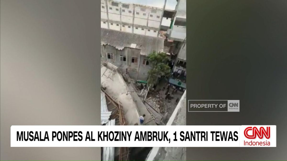 VIDEO: Musala Ponpes Al Khoziny Ambruk, 1 Santri Tewas