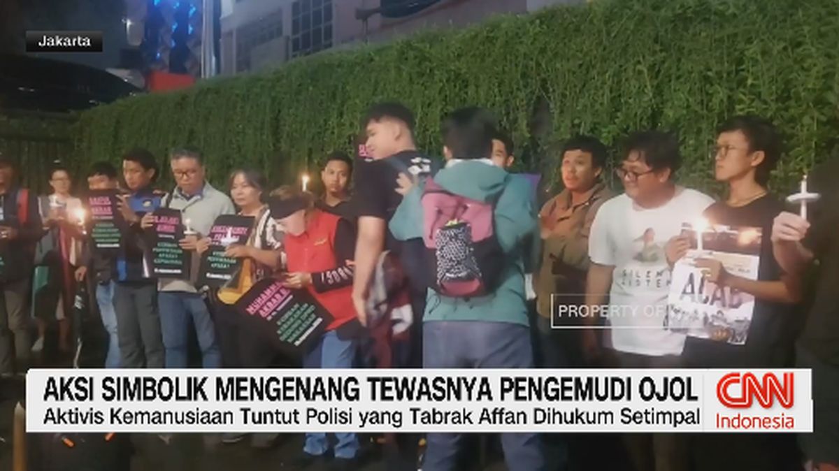 VIDEO: Aksi Simbolik Mengenang Tewasnya Pengemudi Ojol