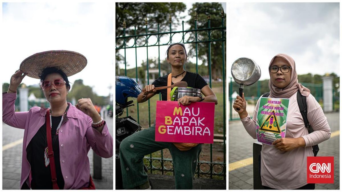 FOTO: Demo Emak-emak di Monas, Kritik Program MBG Berujung Keracunan