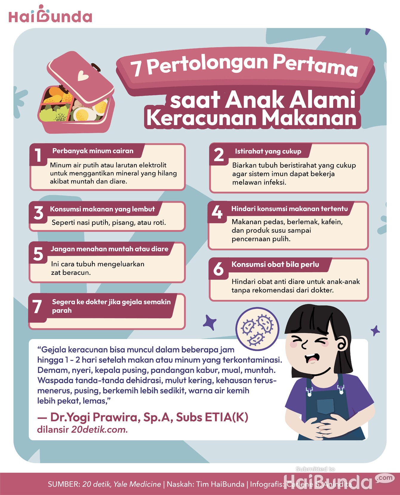 Infografis 7 Pertolongan Pertama saat Anak Alami Keracunan Makanan