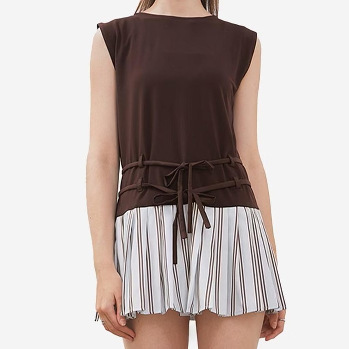 Ivara Sleeveless Top Brown