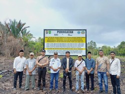 Polres Meranti Pasang Plang Larangan Olah Lahan Eks Karhutla