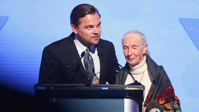 Leonardo DiCaprio memberikan penghormatan terakhir kepada Jane Goodall yang meninggal dunia pada Rabu (1/10).