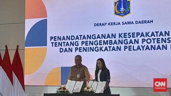 DKI Jakarta menandatangani kesepakatan bersama dengan berbagai daerah. Kesepakatan itu di antaranya terkait ketahanan pangan hingga peningkatan kapasitas SDM.
