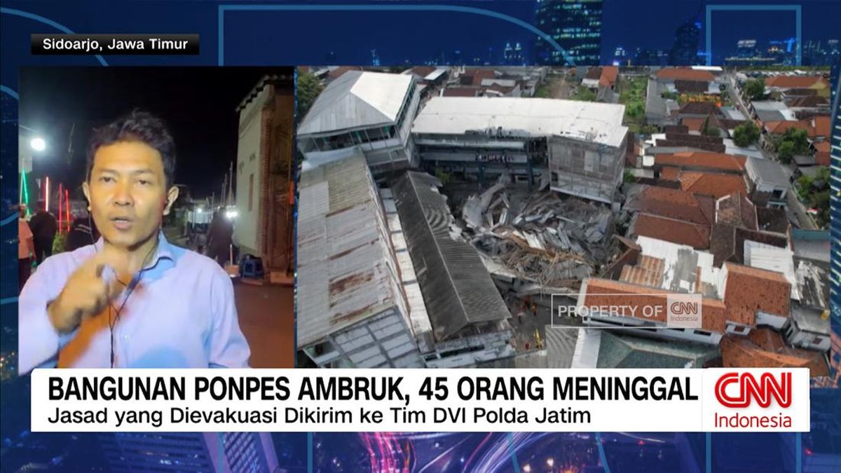 VIDEO: Bangunan Ponpes Sidoarjo Ambruk, 45 Orang Meninggal