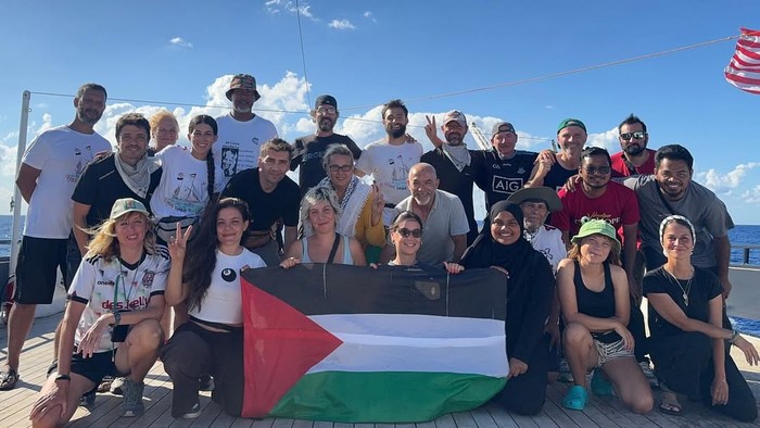 Aktivis yang ikut berlayar dalam Flotilla. Mereka mengirimkan bantuan kemanusiaan untuk Gaza, berlayar mulai akhir Agustus.