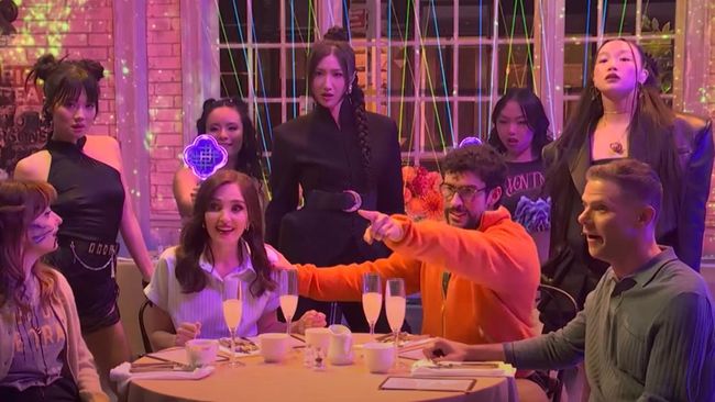 EJAE, Audrey Nuna, dan Rei Ami, pengisi suara HUNTR/X KPop Demon Hunters, jadi kameo sketsa Bad Bunny di SNL (3/10).