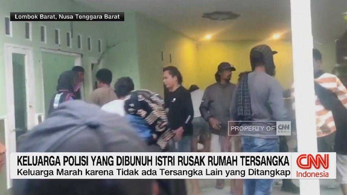 VIDEO: Keluarga Polisi yang Dibunuh Istri Rusak Rumah Tersangka