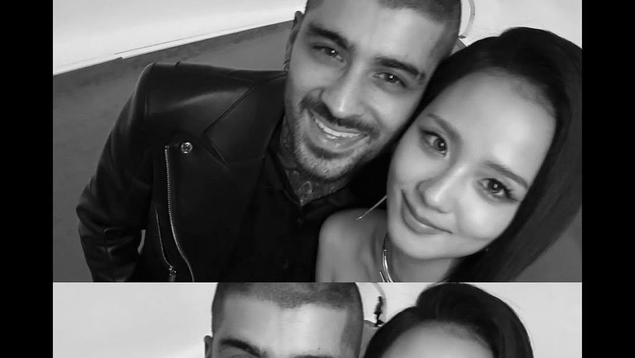 Jisoo BLACKPINK dan Zayn Malik Momen Jisoo BLACKPINK dan Zayn Malik syuting video klip Eyes Closed.