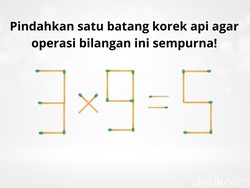Pindahkan 1 Batang Korek agar Hitungannya Benar, Hanya Orang Teliti yang Bisa