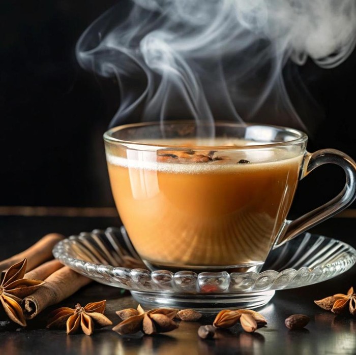 Masala Chai merupakan teh rempah yang dibuat dari teh hitam, susu, dan berbagai rempah-rempah.