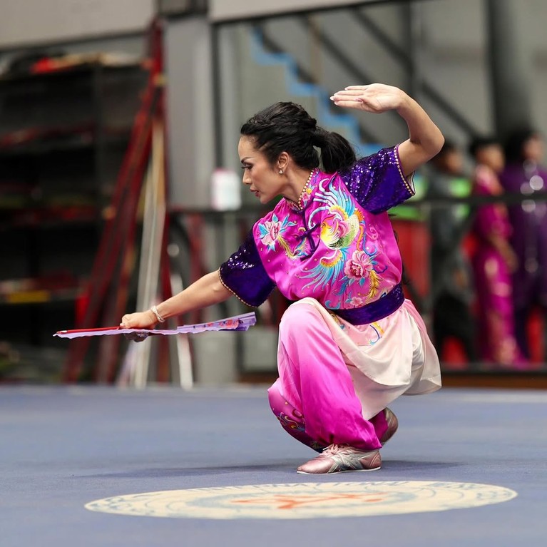 Kris Dayanti Kris Dayanti gabung dengan kontingen Indonesia menjadi atlet wushu untuk kejuaraan internasional di China.