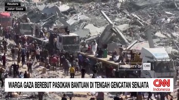 VIDEO: Warga Gaza Berebut Pasokan Bantuan di Tengah Gencatan Senjata