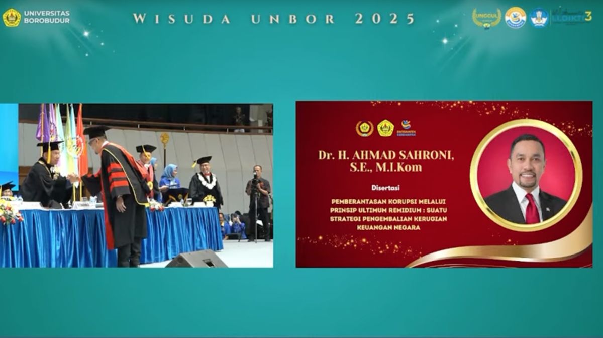 Lama Tak Muncul, Ahmad Sahroni Wisuda S3 Raih Gelar Doktor Ilmu Hukum