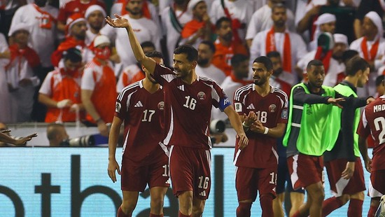 Qatar akan meladeni lawan tangguh Swiss di laga pertama grup B Piala Dunia 2026. (REUTERS/Ibraheem Al Omari)