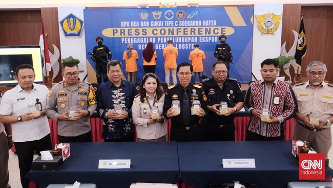 Tim Gabungan Bea Cukai Soekarno-Hatta bersama BARANTIN menggagalkan upaya penyelundupan ekspor benih bening lobster (BBL) senilai Rp5,17 miliar.