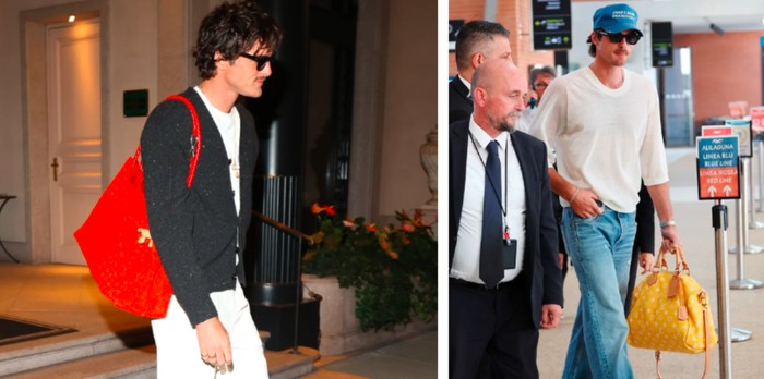 Jacob Elordi menenteng tas Bottega Veneta dan Louis Vuitton/Foto: vogue.co.uk/vogue.com