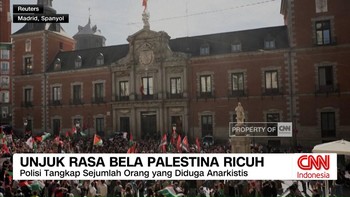VIDEO: Unjuk Rasa Bela Palestina di Spanyol Ricuh
