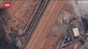 VIDEO: Gambar Satelit Truk Bantuan Mengantre Masuki Gaza