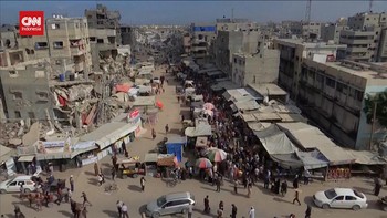 VIDEO: Kesibukan di Pasar Khan Younis Gaza yang Mulai Beroperasi