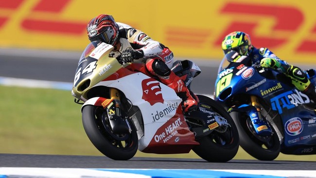 Posisi 6, Tembus Q2 Moto2 Australia Pembalap Indonesia Mario Aji tembus Q2 babak kualifikasi Moto2 Australia 2025 setelah menduduki peringkat enam pada sesi practice, Jumat (17/10).