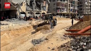 VIDEO: Hamas Mulai Cari Jenazah Sandera Pakai Buldozer