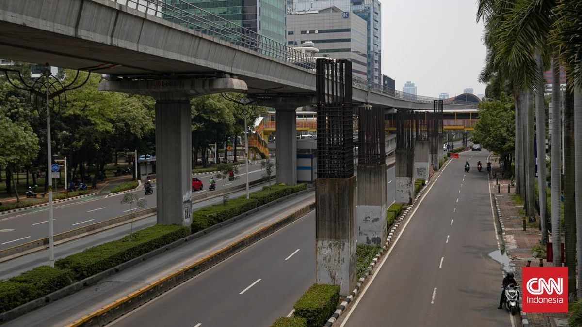 Tiang Monorel Mangkrak Segera Dibongkar, Jalan Rasuna Said Tak Ditutup