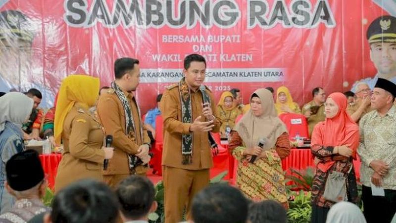 Pemerintah Kabupaten (Pemkab) Klaten kembali menggelar kegiatan Sambung Rasa Bupati dan Wakil Bupati Klaten Tahun 2025 di Gedung Serbaguna Desa Karanganom,