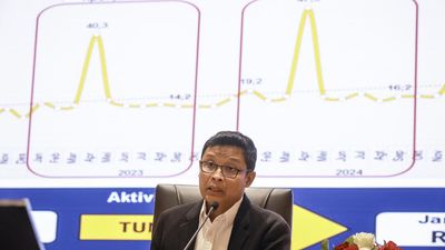 Direktur Jenderal Pajak Bimo Wijayanto menyampaikan paparan pada media briefing di Kantor Pusat Direktorat Jenderal Pajak, Jakarta, Senin (20/10/2025). Dalam kegiatan tersebut Dirjen Pajak menyampaika