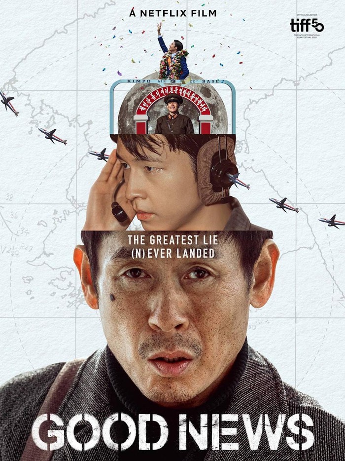 Good News merupakan film Korea terbaru yang tayang di Netflix. Film ini menceritakan tentang pembajakan pesawat yang dilengkapi unsur komedi. / Foto : x.com/Netflixkr