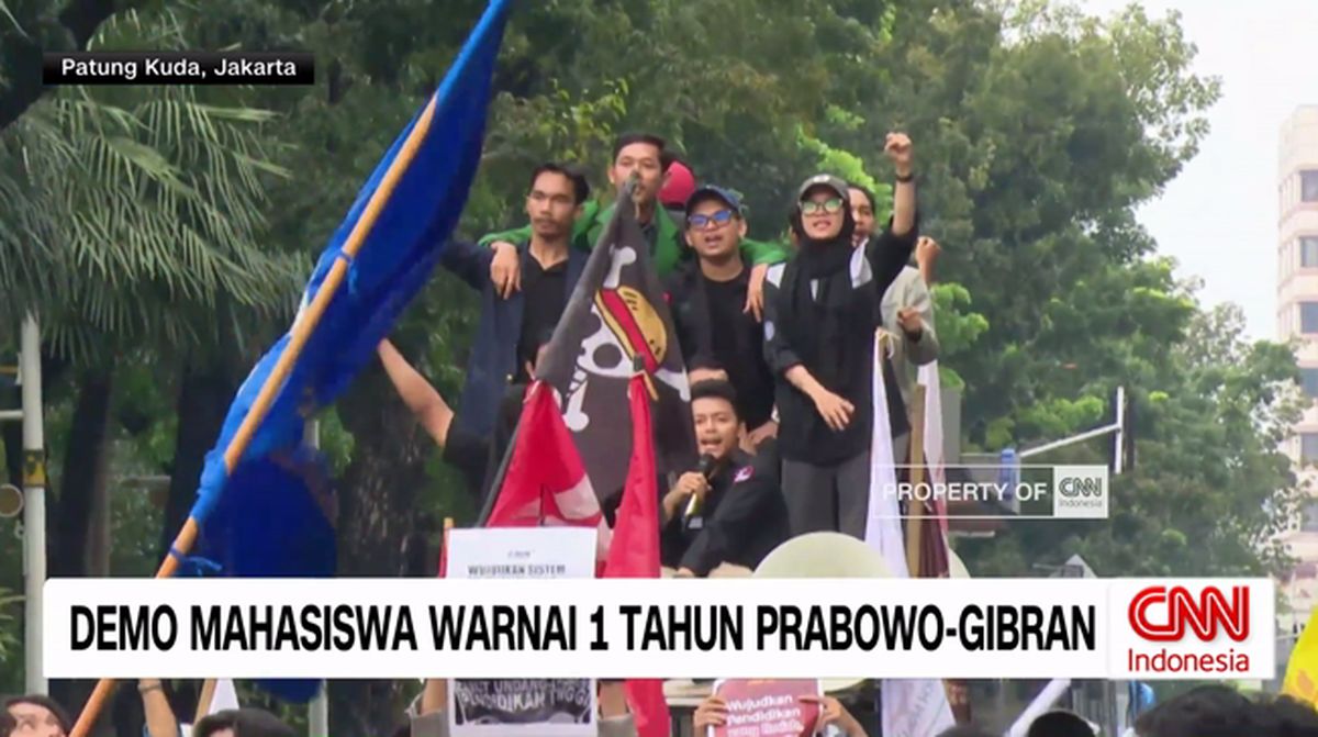 VIDEO: Demo Mahasiswa Warnai 1 Tahun Prabowo-Gibran