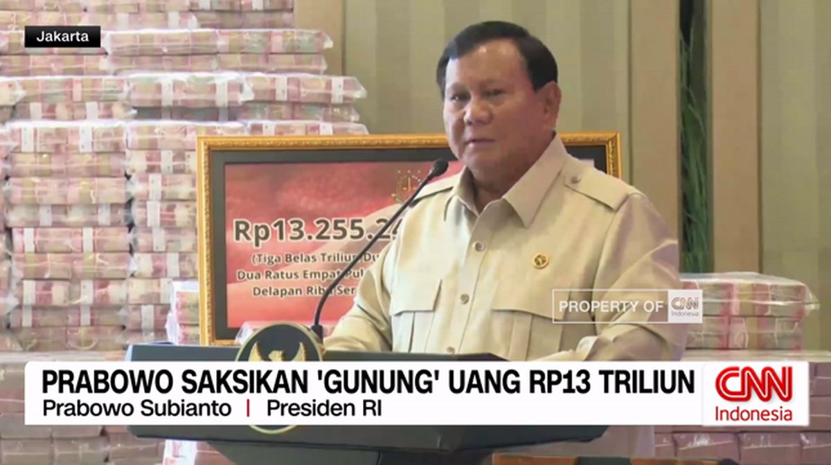 VIDEO: Momen Prabowo Saksikan "Gunung" Uang Rp 13 Triliun