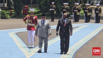 Prabowo Sambut Kunjungan Presiden Afsel Cyril Ramaphosa di Istana