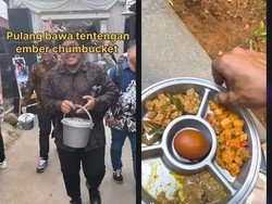 Viral Pengantin Bagi-bagi Souvenir Ember, Isinya Bikin Tamu Tertawa Bahagia Viral Pengantin Bagi-bagi Souvenir Ember, Isinya Bikin Tamu Tertawa Bahagia