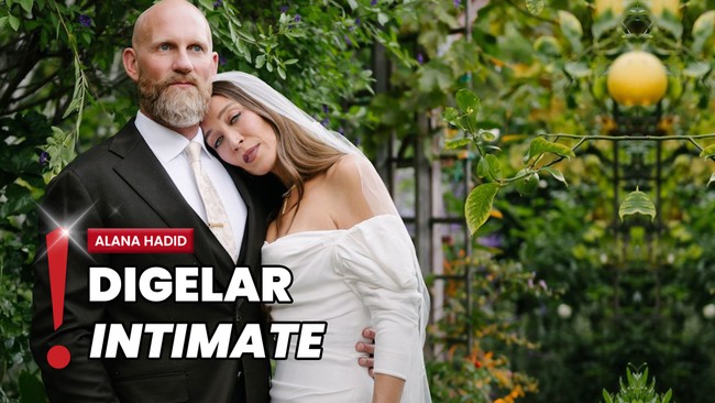 Dinikahi Produser TV, Alana Hadid Pakai Gaun-Nyeker saat Resepsi