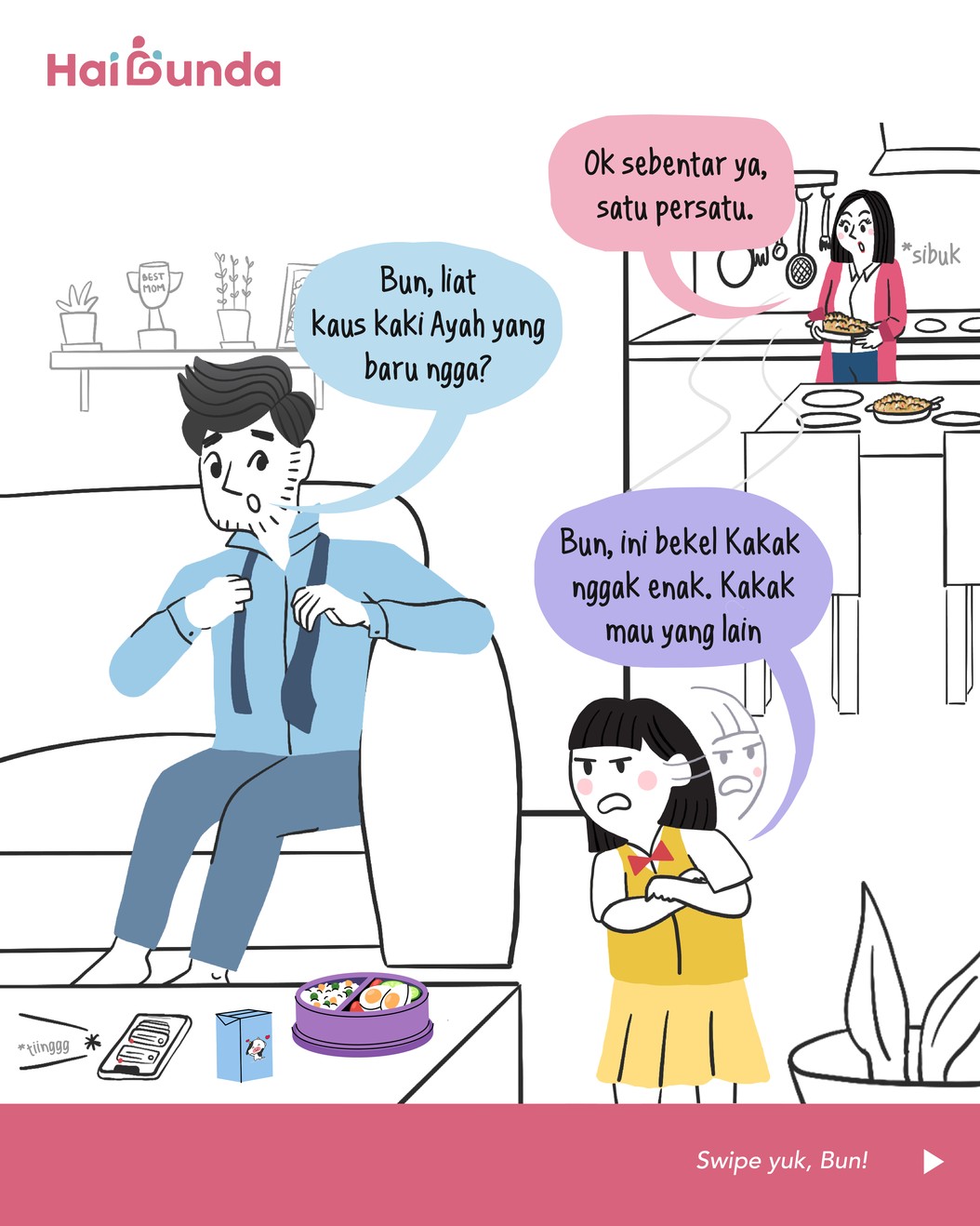 Komik Bunda Kalau ada 9 nyawa.... Aih, Bubun rupanya lagi ikutan trend lagu Alamak, Jatuh Cinta. Tapi, beda dari yang lain, karena Bubun butuh 9 nyawa buat beresin kerjaan.