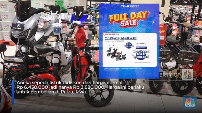 Ada Diskon 50%+20%, Harga Sepeda Listrik Cuma Segini di Transmart!