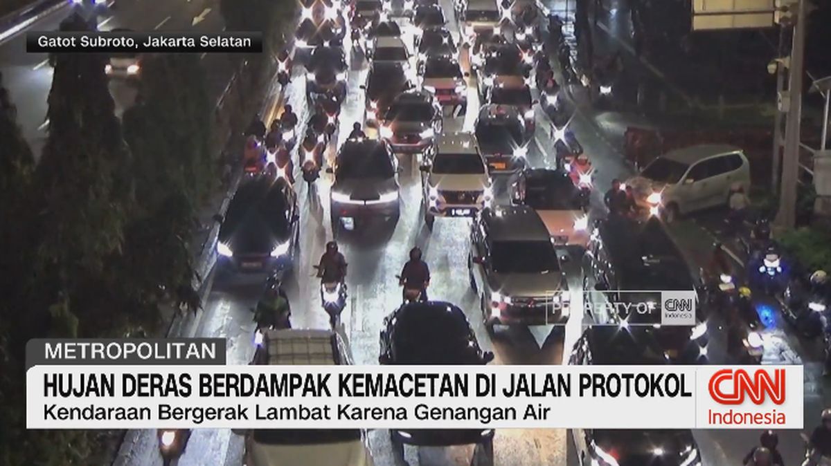 VIDEO: Kemacetan Panjang Usai Hujan Deras Guyur Jakarta