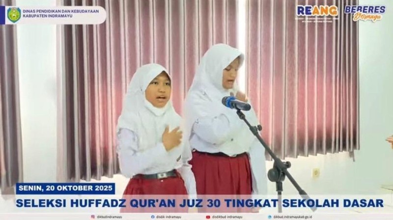 Dinas Pendidikan dan Kebudayaan (Disdikbud) Kabupaten Indramayu, Jawa Barat, menyelenggarakan seleksi hafidz Qur'an juz 30 Jenjang Sekolah Dasar 2025