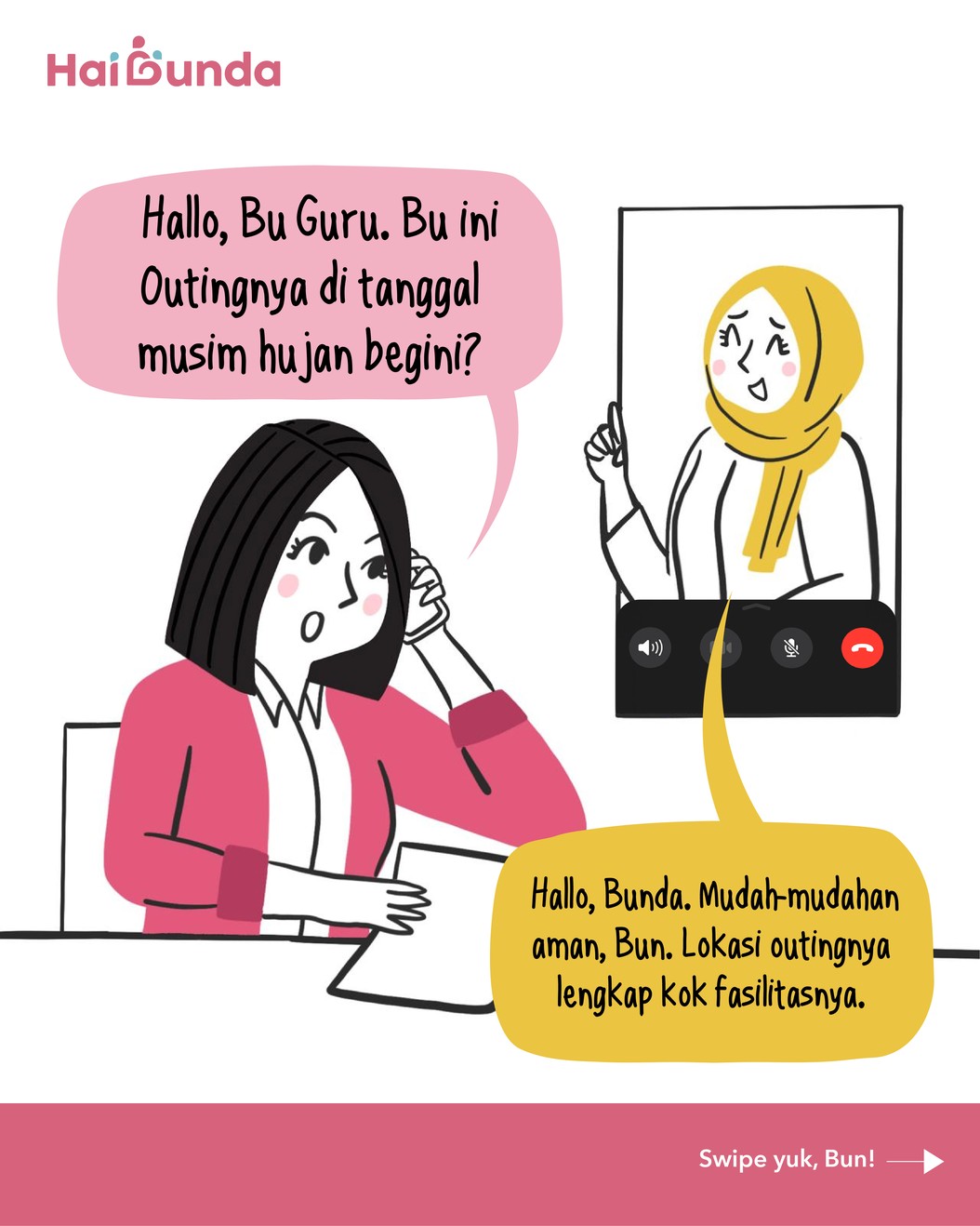 Komik Bunda Sekolah si Kakak akan mengadakan outing nih. Tapi, Si Bubun khawatir karena banyak hujan belakangan ini. Lalu, bagaimana outing berlangsung? Simak ceritanya!