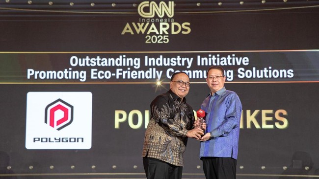 Komitmen Polygon Bikes membentuk budaya bersepeda di Indonesia menerima apresiasi pada ajang CNN Indonesia Awards 2025.