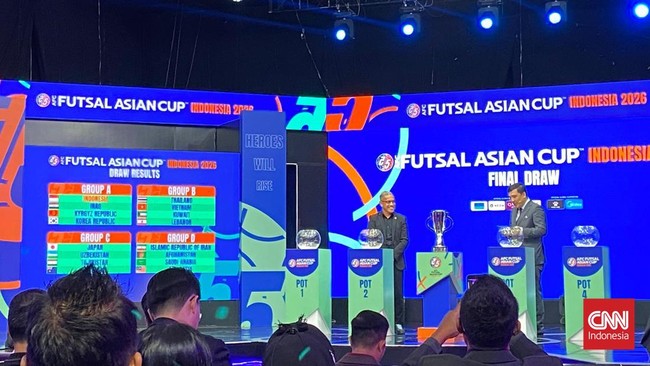 Timnas Futsal Indonesia berjumpa dengan Korea Selatan, Irak, dan Kirgistan berdasarkan hasil drawing Piala Asia Futsal 2026.