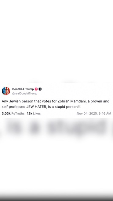 Trump Sebut Pemilih Yahudi Pendukung Zohran Mamdani 'Bodoh'