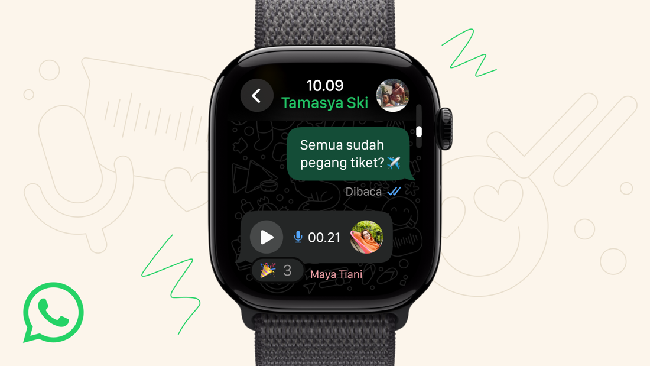WhatsApp kini hadir di Apple Watch. Dengan pembaruan ini, pengguna dapat membaca pesan WhatsApp dengan mudah tanpa harus mengeluarkan handphone dari saku.