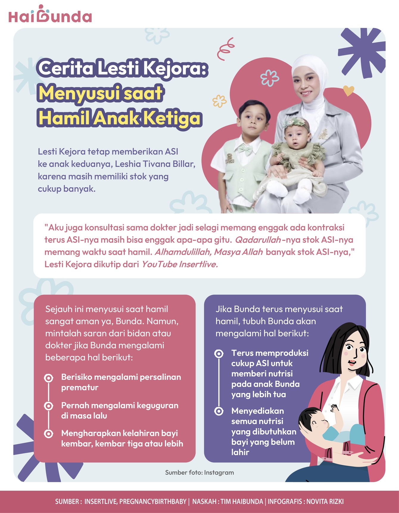 Cerita Lesti Kejora: Menyusui saat Hamil Anak Ketiga